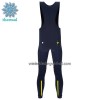 Fietsbroek Lang met Bretels 2022 Ronde van Frankrijk Winter Thermal Fleece Donkerblauw